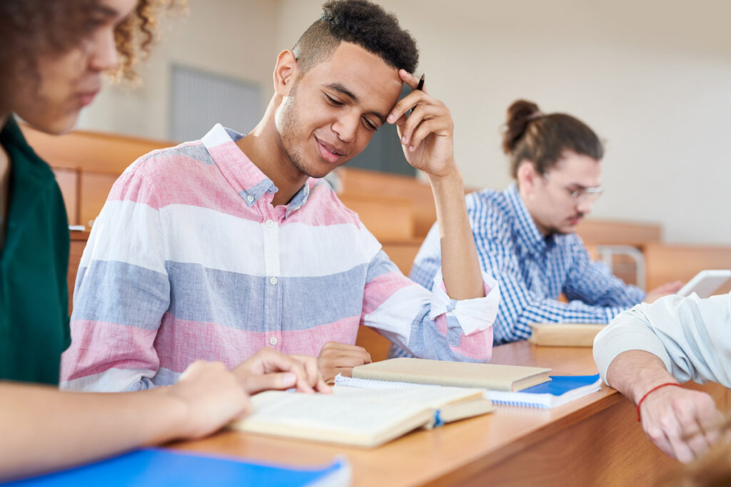 A young Ad Astra interpreter studies for a training course